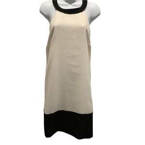 MEGAN MASTERS CREAM/BLACK RACER BACK DRESS 12